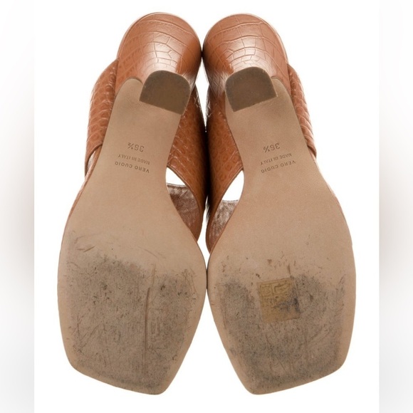 Paris Texas Croc-Embossed Leather Heeled Thong Sandal sz 36.5 - Picture 7 of 8